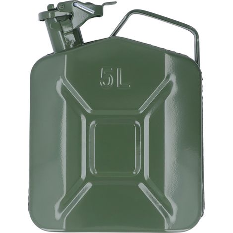 Jerricane en acier inoxydable épaissi 1,3 gallon (5L) pour essence, bidon de transport avec poignée portable. (1/5)