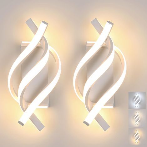 Set mit 2 LED-Wandleuchten, LED-Nachttischlampen, 3 Farbtemperaturen (weiß) (1/5)