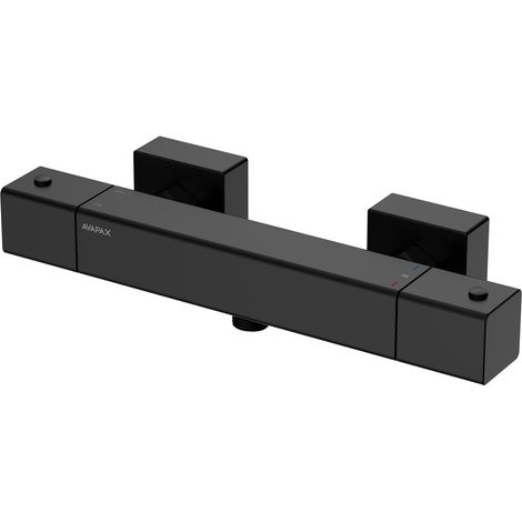Avapax  Mitigeur thermostatique de douche - Noir mat - Laiton - Température stable - Fonctionnement silencieux