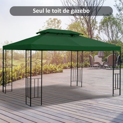 Telo di ricambio per gazebo/tenda 3 x 4 m, poliestere ad alta densità 180 g/m², verde