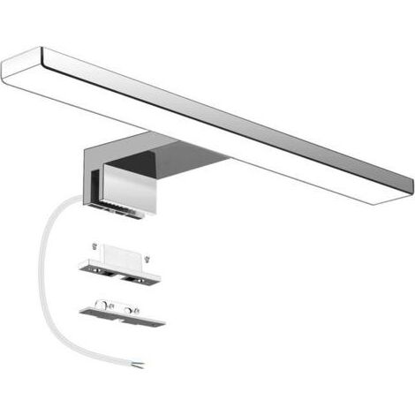 Lampe Miroir Salle de Bain LED 6W 230V 600lm,IP44 Etanche 30cm Pince Luminaire Salle de Bain,Blanc Neutre 4000K,Pas de Stroboscope Eclairage,Acier Inoxydable Anti-buée Ampoule de Miroir,300mm (1/4)