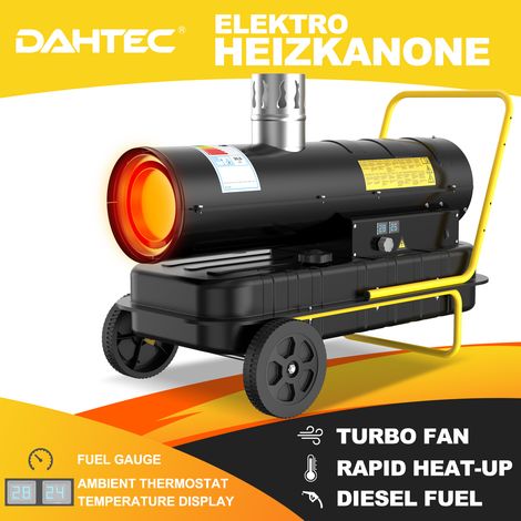 Indirect Diesel Space Heater, 30 KW Industrial Heaters, 50L Large Fuel Tank, Adjustable Thermostat, Wheeled, Overheat Protection, Suitable for Workshops, Building Sites and Agricultural [Energy Class