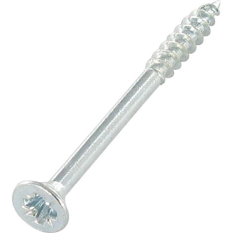VBA Vis bois agglo Tête fraisée Pozi 4X35 Filetée sur 21 Cranté Acier zingué-1 pièce (1/4)