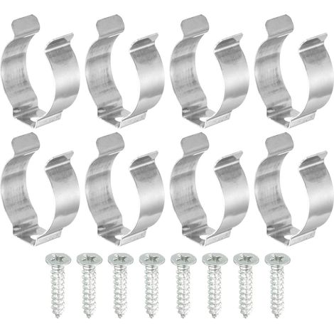 T8 Clips Hanger Fluorescent Tube Light Fixture Bracket U Type Clips with Screws for LED Bulbs Ceiling Lamp, Stainless Steel Pack of 8 (1/5)