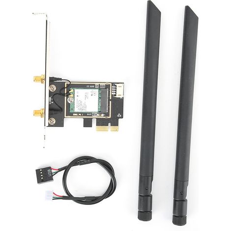 Carte Réseau WiFi 6 AX200 2974Mbps Dual Band PCI Express avec Antenne 8DBI Haut Gain (1/5)