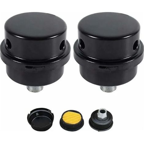 2 silenciadores de filtro de compresor de aire con carcasa de metal con rosca externa de 3/8" y 16 mm