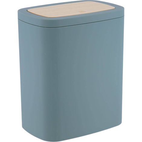 Poubelle de salle de bain 5L ouverture par pression - Vert sauge et Beige - TENDANCE