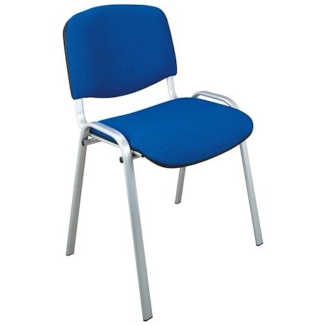 Chaise Conférence empilable bleu piétement alu (1/2)