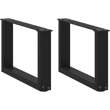 Couchtischbeine U-Form 2 Stk. Schwarz 50x(30-31) cm Stahl