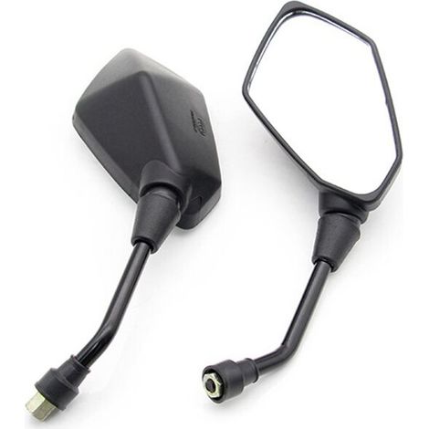 Espejo retrovisor universal de 4 piezas para motocicleta, negro. Espejo retrovisor lateral cromado para motocicleta/scooter, 8 mm.
