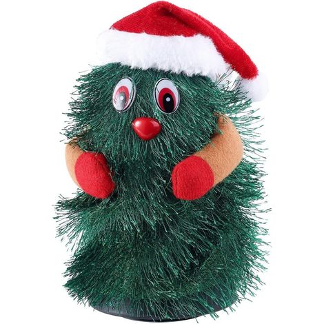 1 Sapin de Noël, chantant Jingle Bell Rock, dansant oscillant, décoration bureau maison, 15 cm (1/4)