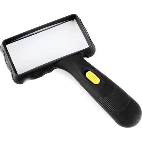 Loupe rectangulaire portative, loupe à lumière LED,
