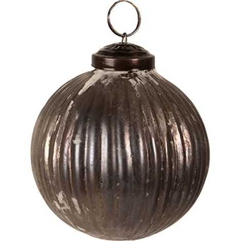 Boule de Noël en Verre Décoration pour Sapin de Noël - Coloris Gris - Ø 8 x 8 cm - PANGIVO (1/2)