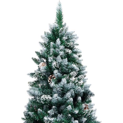 Sapin de Noël Arbre de Noël avec pommes de pin et neige blanche 240 cm (1/5)