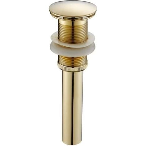 Bonde de lavabo pop up en acier inoxydable de qualité supérieure et laiton sans trop-plein. (1/5)