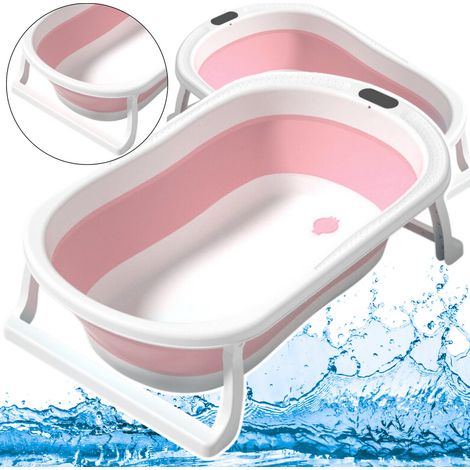 Faltbare Badewanne mit rutschfesten Füßen, Rosa (1/3)