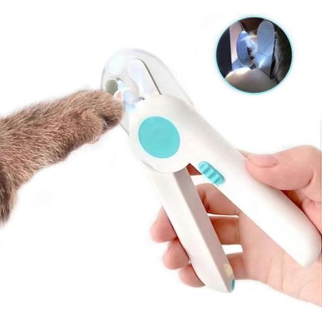 Coupe-ongles et lime à ongles pour chiens et chats, avec protection de sécurité et éclairage LED pour éviter de trop couper, lime à ongles – Convient aux petits chiens et chats (1/5)