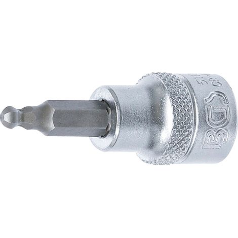 Punta de vaso entrada 10 mm (3/8") hexágono interior con cabeza de bola 4 mm (1/2)