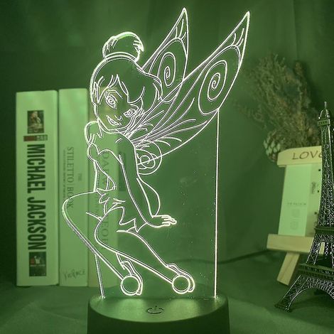 Veilleuse LED 3D, lampe de table fée fleur princesse pour chambre d'enfant
