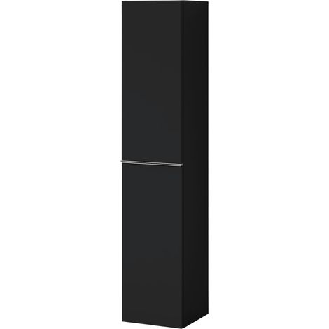 BERNSTEIN - Mobiletto pensile Colonna portaoggetti 35x170x35cm (LxAxP) Maniglia in metallo nero opaco Cromo, 5 anni di garanzia - LAVOA	Nero opaco, cromo
