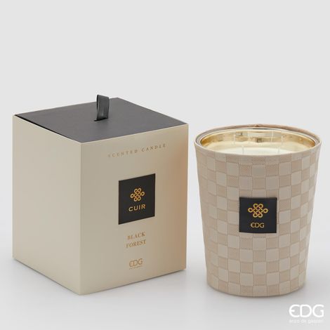 EDG Candela Profumata Cuir Black Forest 1400 gr H 18 cm