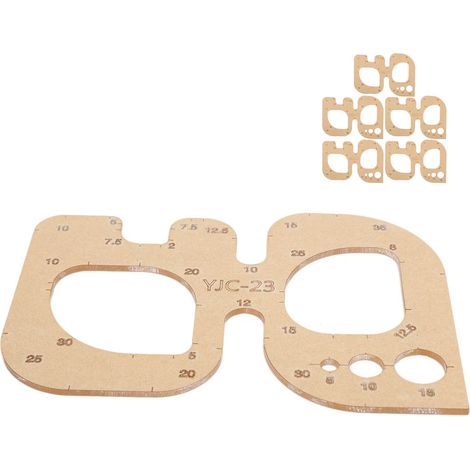 Schablone aus Leder und Acryl (5-teilig) für DIY- und Bastelarbeiten: Schablone und Messwerkzeuge. (1/5)