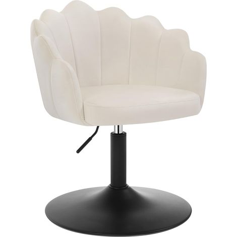 WOLTU Adjustable Swivel Dressing Table Chair, Cream