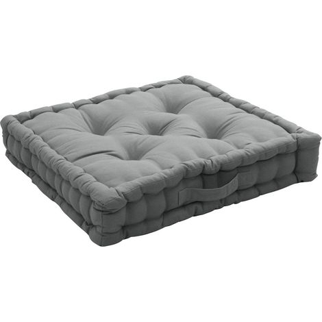 Coussin de Sol Uni "Panama" 50x50cm Gris Clair