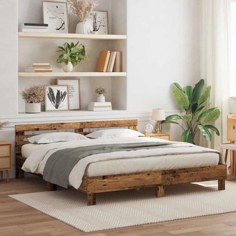 Estructura de cama con cabecera Madera vieja 180 x 200 cm vidaXL (1/5)