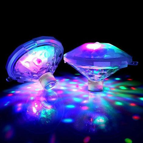 QAZQA 2pcs Lumière de Piscine de LED,Lumière de Bain Disco,Lumière LED Submersible avec 8 Modes d'éclairage Multi-Couleur,IP67 Lumière Piscine Flottante,Sous-Marine Lampe LED pour Piscine,Fontaine,Spa (1/5)