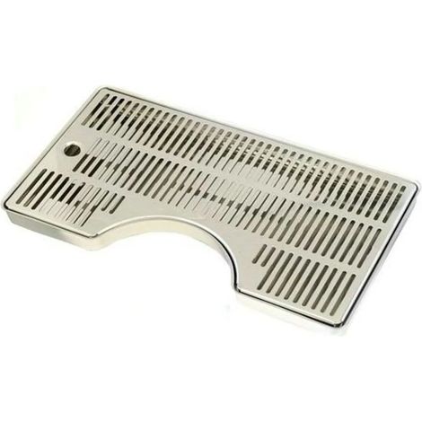 Plateau d'égouttage, plaque d'égouttage ou bac d'égouttage en acier inoxydable avec encoche Ø 13 cm - 400 x 220 x 20 mm, 2 pièces (1/2)