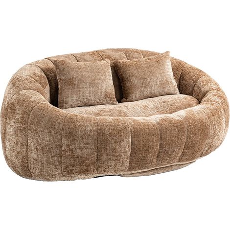 Canapé poire, canapé paresseux, chaise longue confortable et durable à dossier haut, fauteuil d'appoint moelleux, Café (1/5)