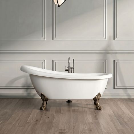 Bañera con patas RICHMOND 155 cm patas LEÓN BRONCE ENVEJECIDO