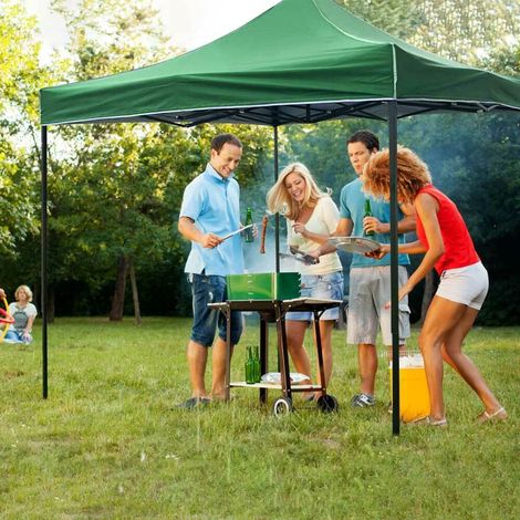 Gazebo 3x3 Pieghevole Impermeabile Richiudibile Fisarmonica Fiera mercato Verde (1/5)
