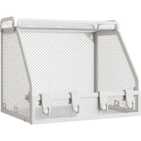 Cestino portaoggetti da parete, robusto cestino in filo metallico per verdure, organizer multifunzionale per il bagno, per cosmetici e (1/5)