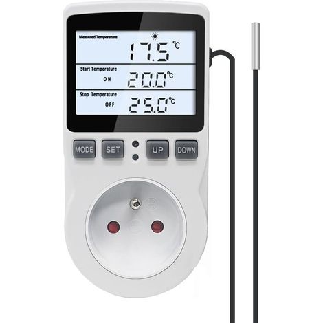 Regulateur Température Numérique,Prise Thermostat Chauffage Refroidissement Regulateur De Temperature LCD,200v-250v pour Régulateur Température Ferme
