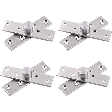 Bisagra giratoria de 360 grados, Bisagras ocultas de acero inoxidable para puertas, 4 piezas, Para puertas interiores de madera, Plateada (1/5)