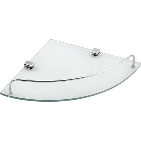 Aqualine Rumba - Estante esquinero de cristal 25x25 cm, cromo/vidrio transparente RB115