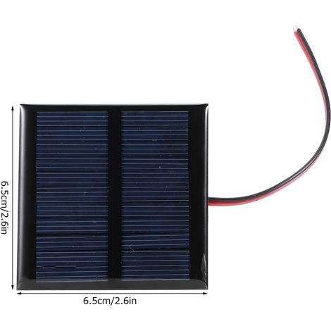 Lot de 2 panneaux solaires câblés 5,5 V 0,6 W, mini-panneaux solaires portables multifonctionnels en polysilicium (1/5)