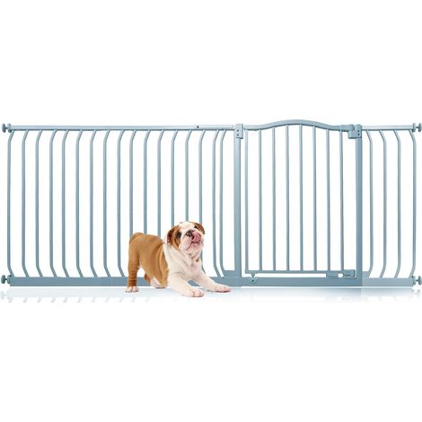 Bettacare Curved Top Dog Gate, 189cm - 198cm, Matt Grey, Pressure Fit Pet Gate for Dog and Puppy, Pet and Dog Barrier