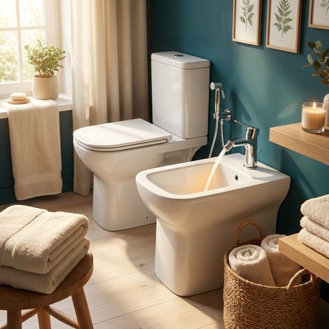 Bidet filomuro in ceramica colore bianco – Piccolo  Gravena