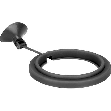 Anneau distributeur de nourriture flottant en plastique pour aquarium, avec ventouse puissante, pour distribuer des aliments en flocons (noir). (1/5)