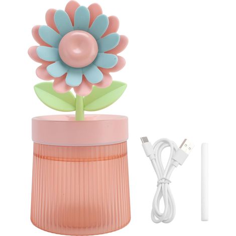 Humidificateur de Bureau Tournesol 260 ML, Humidificateur Portable avec diffuseur de Brume USB à lumière ambiante colorée, pour la Maison, la Chambre à Coucher, Le Bureau (1/5)