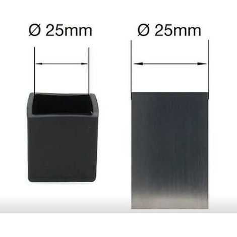 Copripiedi per sedia quadrato 25 x 25 mm, poggiapiedi per tavolo, copripiedi per sgabello, copertura protettiva per mobili, ispessito, antiscivolo, resistente all'usura, colore trasparente, 16 (1/2)