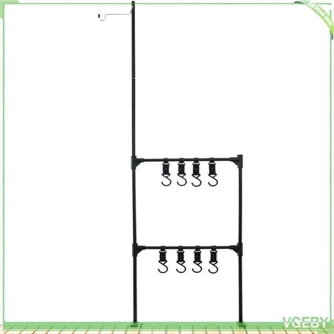 Support de suspension de camping - FAFEICY - Type 6 - Alliage d'aluminium - Crochets fournis - Pince réglable (1/5)