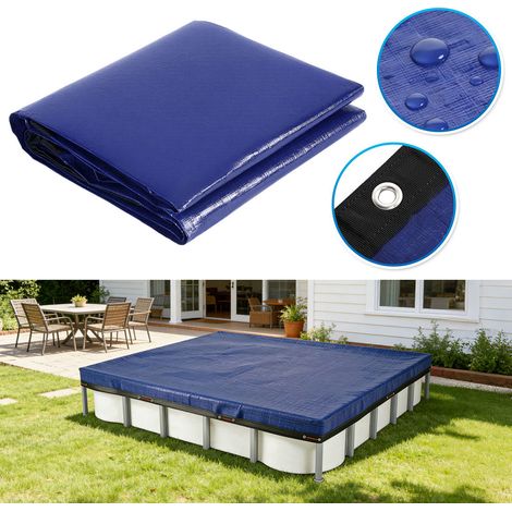 Wolketon Copertura piscina rettangolare 210×304 cm per piscina tubolare 3×2 m, con occhielli