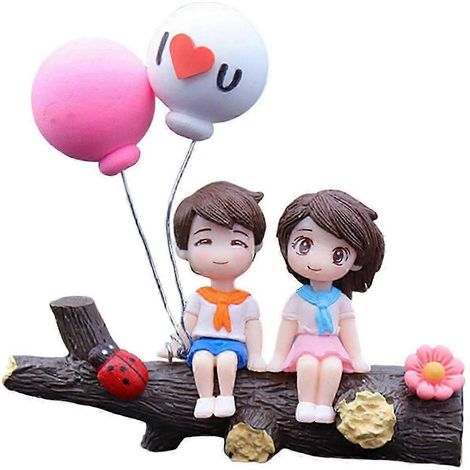 Décorations pour tableau de bord de voiture, figurines articulées, adorables mini-ballons en forme de couple qui s'embrasse, décorations mignonnes pour couples, cadeaux pour filles-Tree fork cute (1/5)