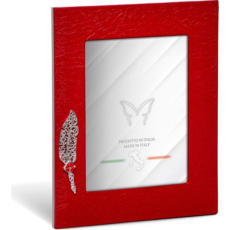 Cadre photo pour diplôme de table, simili cuir froissé, rouge, compatible avec photos 13 x 18 cm (1/4)