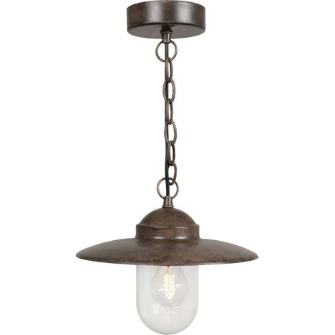 Nordlux – Suspension d'extérieur métal couleur rouille – H.24 – IP33 – Culot E27 – Éclairage convivial pour terrasses couvertes