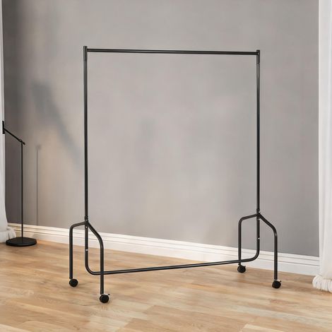 Porte-manteau noir en métal 150 x 60 x 170 cm (1/5)